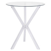 Denali Round 35-inch Glass Top Bistro Bar Table Chrome - Home & Sleep Outlet