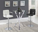 Denali Round 35-inch Glass Top Bistro Bar Table Chrome - Home & Sleep Outlet