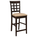 Gabriel Lattice Back Counter Chair Cappuccino (Set of 2) - Home & Sleep Outlet