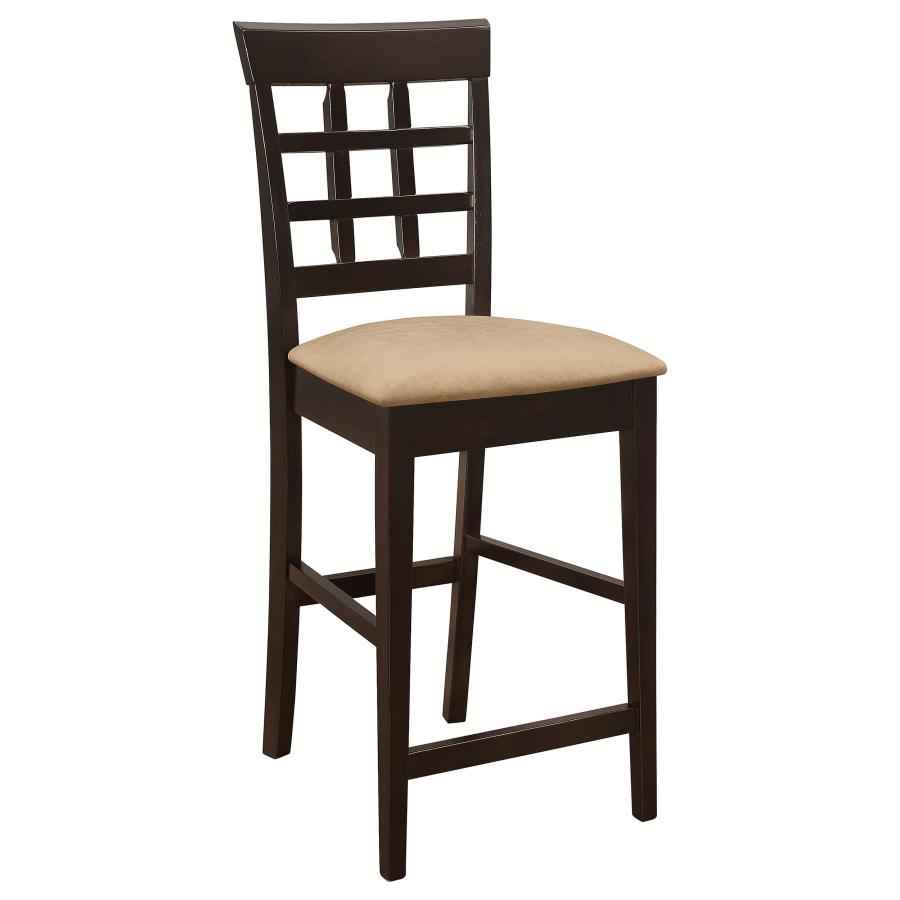 Gabriel Lattice Back Counter Chair Cappuccino (Set of 2) - Home & Sleep Outlet