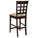 Gabriel Lattice Back Counter Chair Cappuccino (Set of 2) - Home & Sleep Outlet