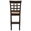 Gabriel Lattice Back Counter Chair Cappuccino (Set of 2) - Home & Sleep Outlet