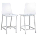 Juelia Clear Acrylic Counter Chair Chrome (Set of 2) - Home & Sleep Outlet