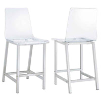 Juelia Clear Acrylic Counter Chair Chrome (Set of 2) - Home & Sleep Outlet