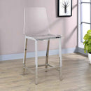 Juelia Clear Acrylic Counter Chair Chrome (Set of 2) - Home & Sleep Outlet