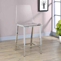 Juelia Clear Acrylic Counter Chair Chrome (Set of 2) - Home & Sleep Outlet