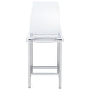 Juelia Clear Acrylic Counter Chair Chrome (Set of 2) - Home & Sleep Outlet
