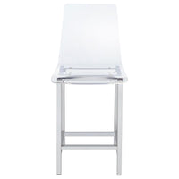Juelia Clear Acrylic Counter Chair Chrome (Set of 2) - Home & Sleep Outlet