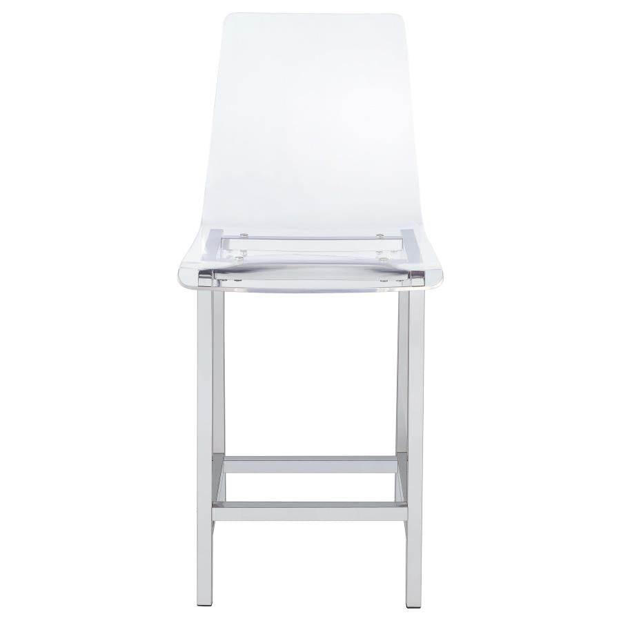 Juelia Clear Acrylic Counter Chair Chrome (Set of 2) - Home & Sleep Outlet