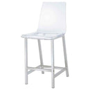 Juelia Clear Acrylic Counter Chair Chrome (Set of 2) - Home & Sleep Outlet