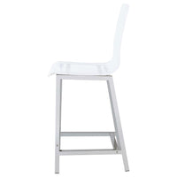 Juelia Clear Acrylic Counter Chair Chrome (Set of 2) - Home & Sleep Outlet