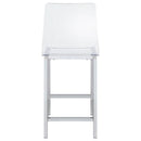 Juelia Clear Acrylic Counter Chair Chrome (Set of 2) - Home & Sleep Outlet