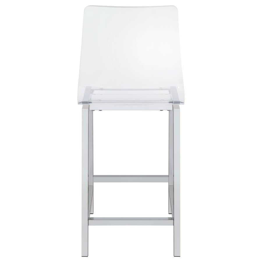 Juelia Clear Acrylic Counter Chair Chrome (Set of 2) - Home & Sleep Outlet