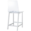 Juelia Clear Acrylic Counter Chair Chrome (Set of 2) - Home & Sleep Outlet