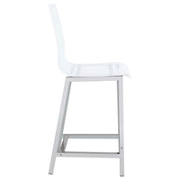 Juelia Clear Acrylic Counter Chair Chrome (Set of 2) - Home & Sleep Outlet