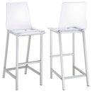 Juelia Clear Acrylic Bar Chair Chrome (Set of 2) - Home & Sleep Outlet