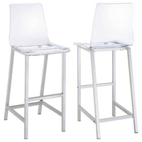 Juelia Clear Acrylic Bar Chair Chrome (Set of 2) - Home & Sleep Outlet