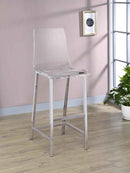 Juelia Clear Acrylic Bar Chair Chrome (Set of 2) - Home & Sleep Outlet