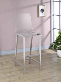Juelia Clear Acrylic Bar Chair Chrome (Set of 2) - Home & Sleep Outlet