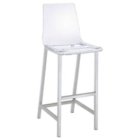 Juelia Clear Acrylic Bar Chair Chrome (Set of 2) - Home & Sleep Outlet