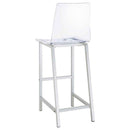 Juelia Clear Acrylic Bar Chair Chrome (Set of 2) - Home & Sleep Outlet