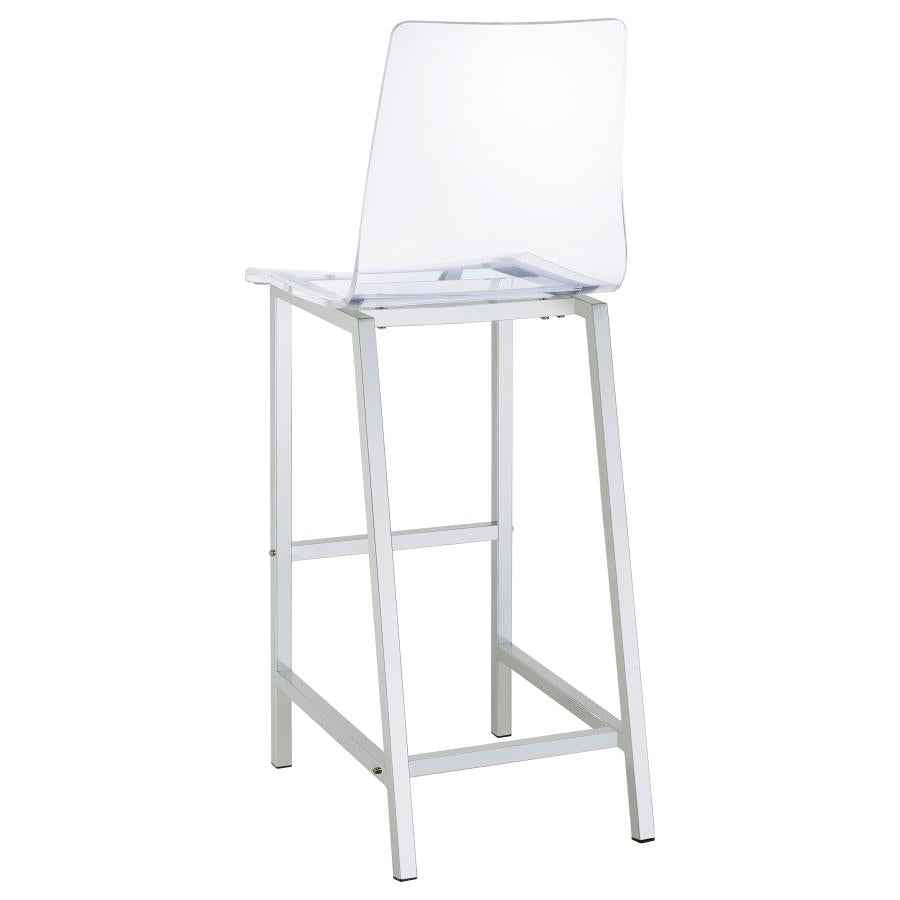 Juelia Clear Acrylic Bar Chair Chrome (Set of 2) - Home & Sleep Outlet