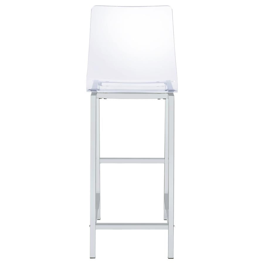 Juelia Clear Acrylic Bar Chair Chrome (Set of 2) - Home & Sleep Outlet