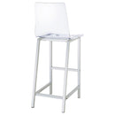 Juelia Clear Acrylic Bar Chair Chrome (Set of 2) - Home & Sleep Outlet