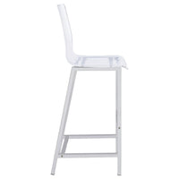 Juelia Clear Acrylic Bar Chair Chrome (Set of 2) - Home & Sleep Outlet