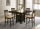 Gabriel 5-piece Square Counter Height Dining Set Cappuccino - Home & Sleep Outlet