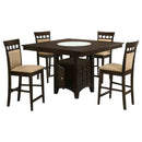 Gabriel 5-piece Square Counter Height Dining Set Cappuccino - Home & Sleep Outlet