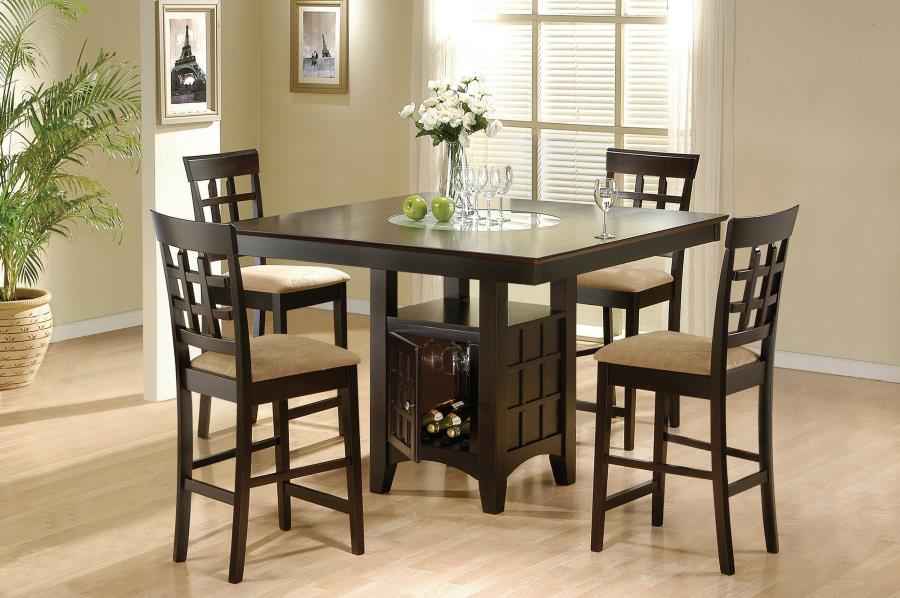 Gabriel 5-piece Square Counter Height Dining Set Cappuccino - Home & Sleep Outlet