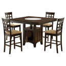 Gabriel 5-piece Square Counter Height Dining Set Cappuccino - Home & Sleep Outlet