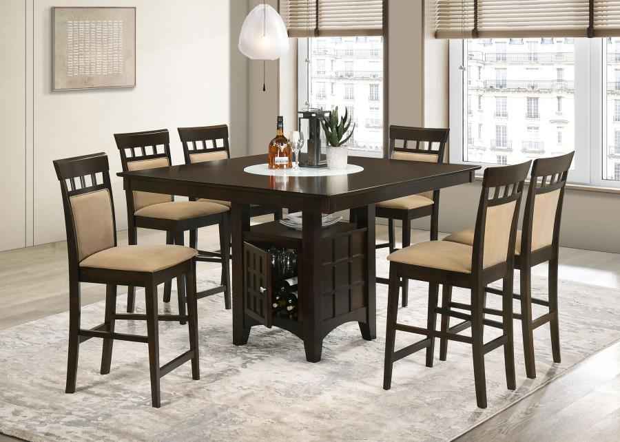Gabriel 7-piece Square Counter Height Dining Set Cappuccino - Home & Sleep Outlet