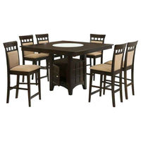 Gabriel 7-piece Square Counter Height Dining Set Cappuccino - Home & Sleep Outlet