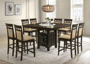 Gabriel 9-piece Square Counter Height Dining Set Cappuccino - Home & Sleep Outlet