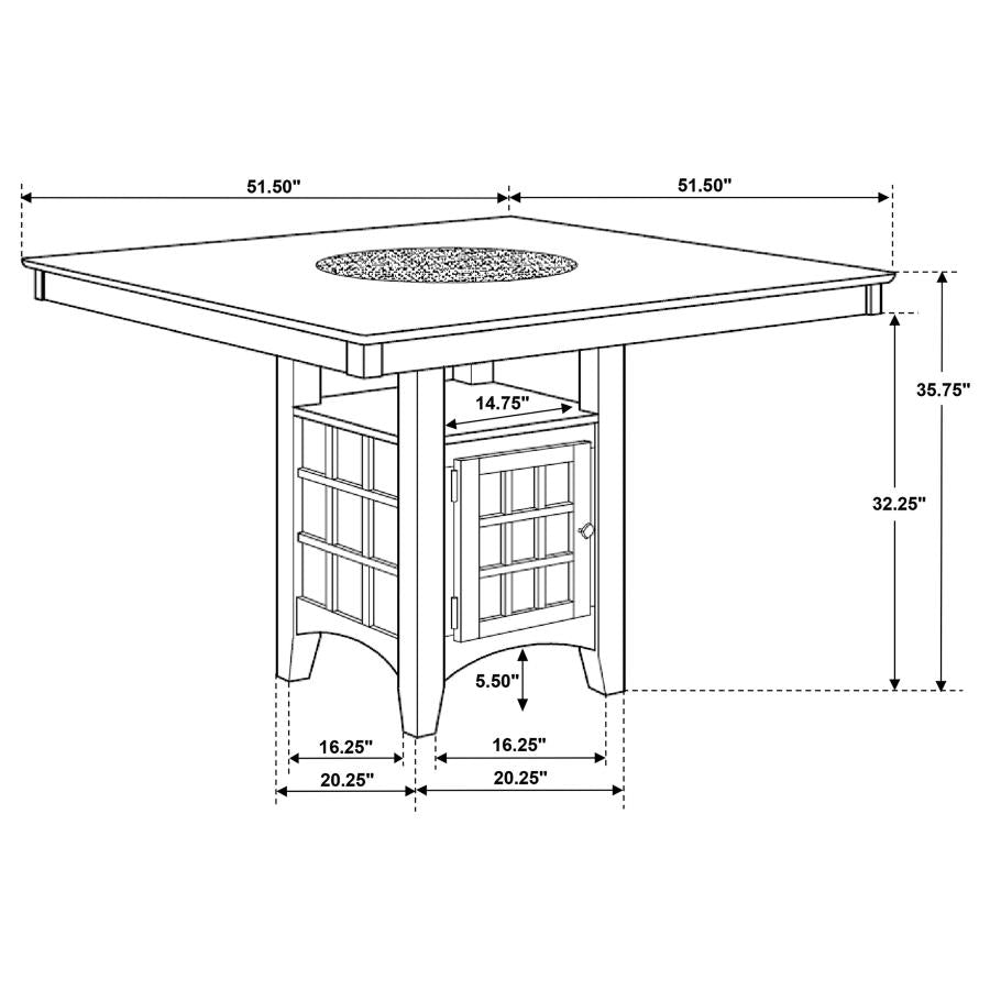 Gabriel 52-inch Counter Height Dining Table Cappuccino - Home & Sleep Outlet