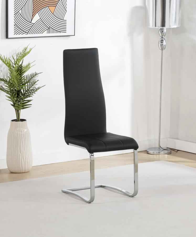 Montclair Upholstered Dining Side Chair Black (Set of 4) - Home & Sleep Outlet