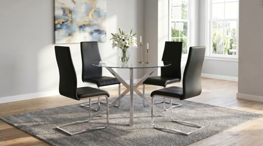Montclair Upholstered Dining Side Chair Black (Set of 4) - Home & Sleep Outlet