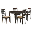 Gabriel 5-piece Extension Leaf Dining Table Set Cappuccino - Home & Sleep Outlet