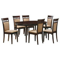 Gabriel 7-piece Extension Leaf Dining Table Set Cappuccino - Home & Sleep Outlet