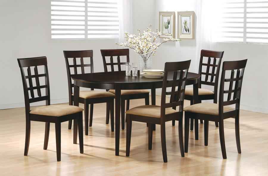 Gabriel 7-piece Extension Leaf Dining Table Set Cappuccino - Home & Sleep Outlet