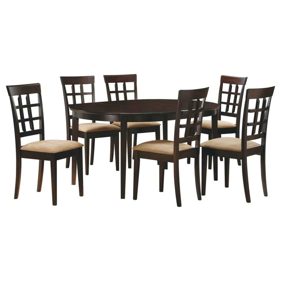 Gabriel 7-piece Extension Leaf Dining Table Set Cappuccino - Home & Sleep Outlet