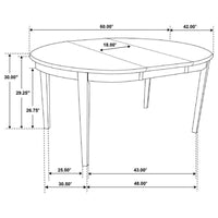 Gabriel Oval 60-inch Extension Leaf Dining Table Cappuccino - Home & Sleep Outlet