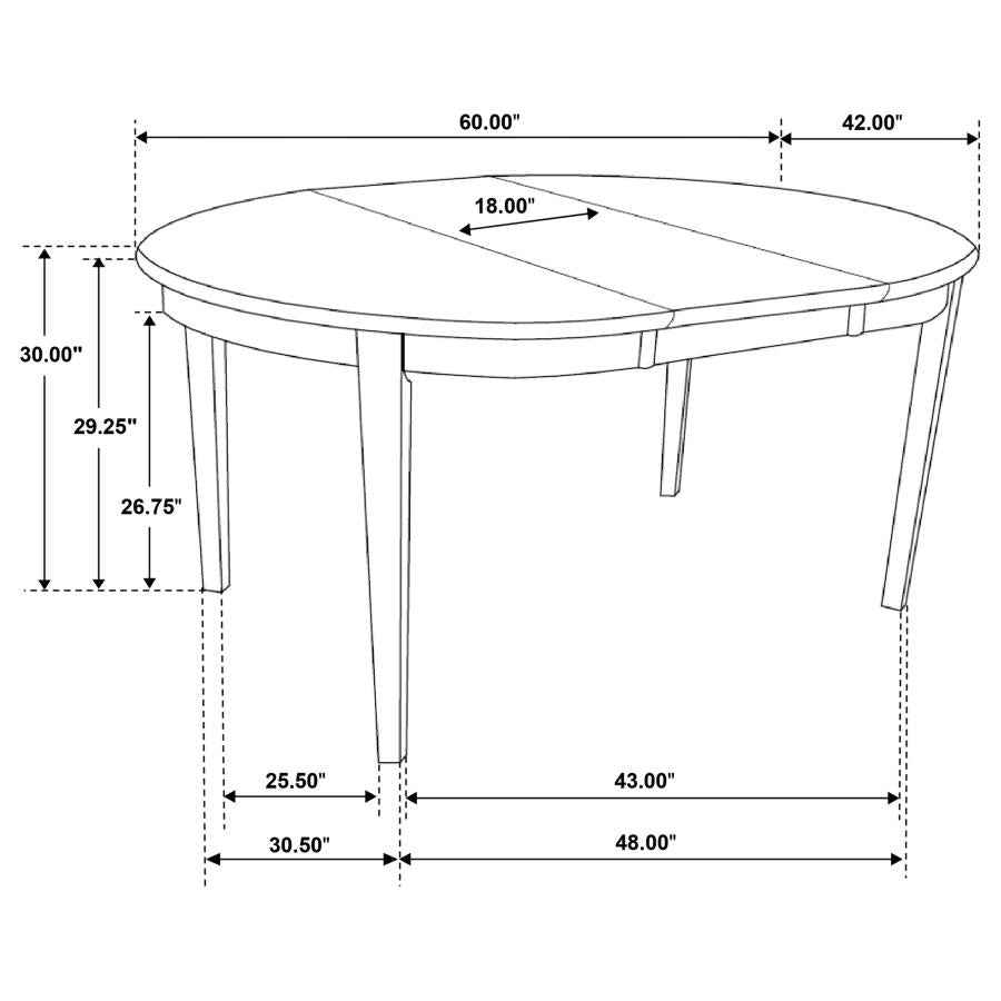 Gabriel Oval 60-inch Extension Leaf Dining Table Cappuccino - Home & Sleep Outlet