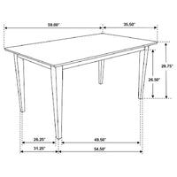 Gabriel Rectangular 59-inch Wood Dining Table Cappuccino - Home & Sleep Outlet