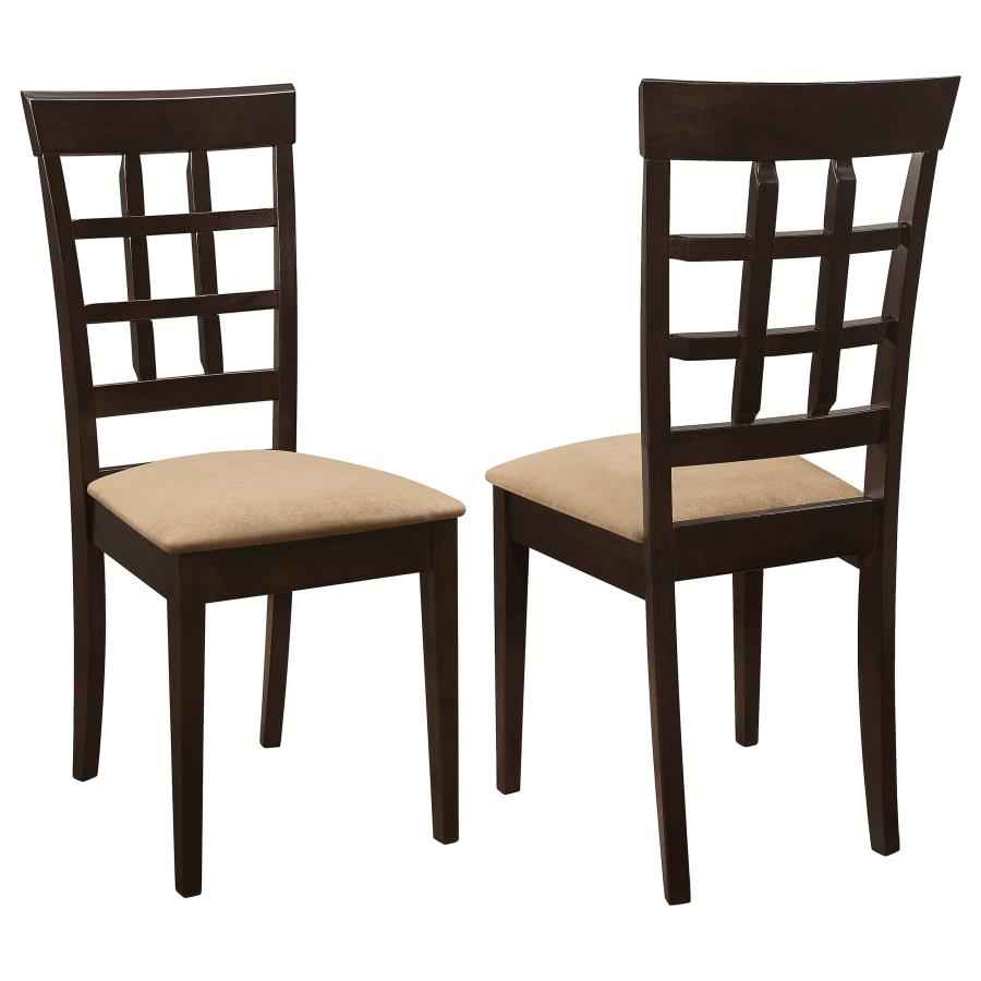 Gabriel Lattice Back Dining Side Chair Cappuccino (Set of 2) - Home & Sleep Outlet