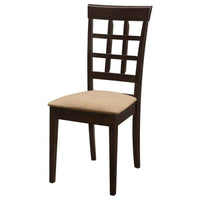 Gabriel Lattice Back Dining Side Chair Cappuccino (Set of 2) - Home & Sleep Outlet
