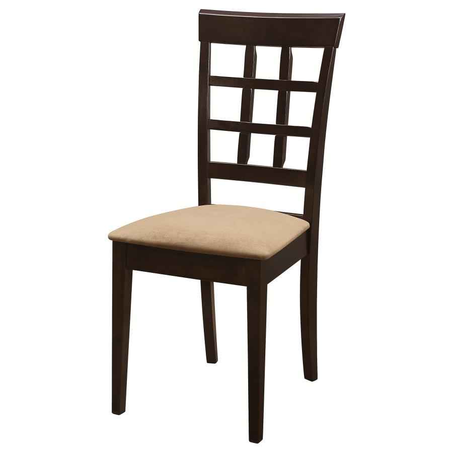 Gabriel Lattice Back Dining Side Chair Cappuccino (Set of 2) - Home & Sleep Outlet