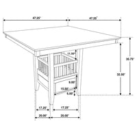 Jaden Square 47-inch Counter Height Dining Table Espresso - Home & Sleep Outlet